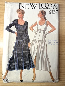 New Look 6137 Misses Size 8-18 Drop Waist Dress Classic Elegant Vintage Uncut - Picture 1 of 3