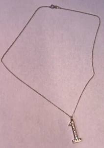 Halskette 14 Karat massiv Weißgold Diamant Nummer 1 - Bild 1 von 21