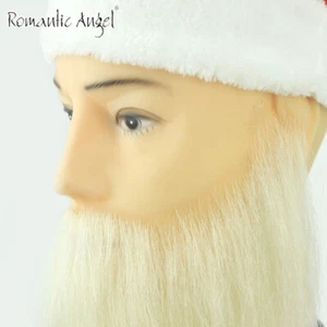 Santa Claus Father Christmas White Beard And Moustache Mens Fancy Dress Xmas - Picture 1 of 5