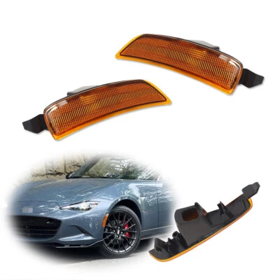 Para Mazda MX-5 Miata 2016-up Ámbar Guardabarros Delantero Marcador Lateral Esquina Luz Carcasa Foto 1 de 4