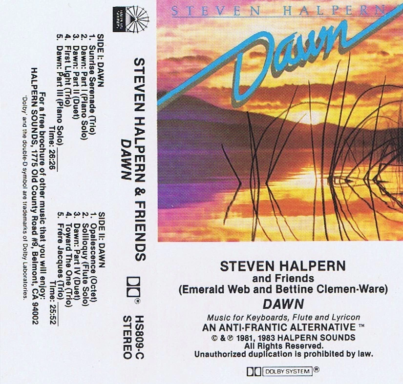 Dawn cassette Steven Halpern & Friends New Age album 1983 - Image 1 of 1
