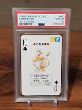 1998 Pokémon Farfetch'd RED Back Poker Playing Card 10 of Clubs- PSA 10