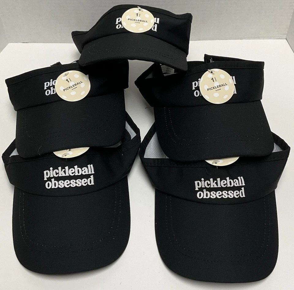 Pickleball одержимые козырьки черный один размер подходит для всех шляпа - новый с Ярлыками - Изображение 1 из 1