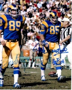 Foto firmada por Fred Dryer y Jack Youngblood 8x10 NFL LOS ANGELES RAMS con holograma certificado de autenticidad - Imagen 1 de 2