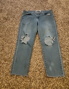 Levis Signature Jeans Damen 16 Mid Rise Boyfriend Distressed Baumwolle Stretch - Bild 1 von 11