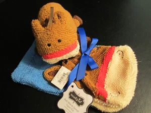Baby Bath Mitt and Sponge Set by Mud Pie, Horse, NWT - Picture 1 of 4