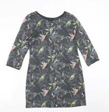 Dorothy Perkins Womens Green Polyester T-Shirt Dress Size 12 Round Neck - Bird p
