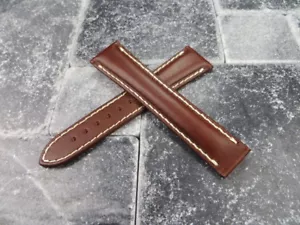 OMEGA 20mm Brown Calf Leather Deployment Strap Beige Watch Band Seamaster 20 - Picture 1 of 6