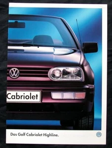 VW Golf 3 Cabrio Highline Prospekt, 1.1996 .....neuwertig - Picture 1 of 6
