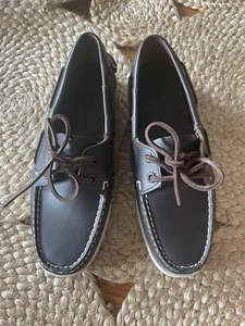 New In Box Sebago Dockside’s Portland Boat Shoe 7US 37.5 Dark Brown $160 - Picture 1 of 9