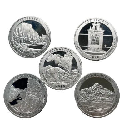 2010 S 5 Coin America the Beautiful Quarter 25c Gem Deep Cameo Proof 90% Silver - Image 1 of 4