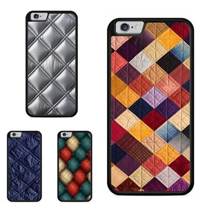 For iPhone SE4 16E 12 13 14 15 16 Pro Max elegant gray quilted stitch Phone Case - Picture 1 of 25