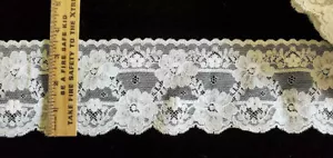 Vintage/Antique White Cotton Leavers Lace 10 Yards - Picture 1 of 1
