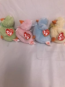 Ty Basket Beanie Baby 💜 Set Of (4) 4"Metal Clips PLUSH New MWMT's - Picture 1 of 1