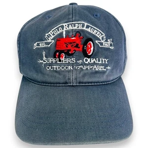 Polo Ralph Lauren Tractor Hat Strapback Vintage Gray Quality Outdoor Apparel - Picture 1 of 10