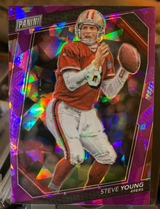 2023 Panini The National VIP Purple Ice Prizm Steve Young 49ers 03/50 J1S - Foto 1 di 2