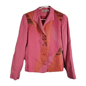 Canvasbacks Jacke gefüttert Blazer Damen klein Retro Knopf tragbar Kunst rosa gebraucht, in einwandfreiem Zustand - Bild 1 von 8
