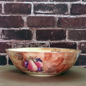 Vintage Hand-Decorated Fruit Bowl | Attributed Claytondale China | 10.5" - Picture 1 of 7