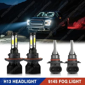 For Ford F-150 2004-2014 8000LM LED Headlight Hi/Lo Fog Light Bulbs Plug & Play - Foto 1 di 16