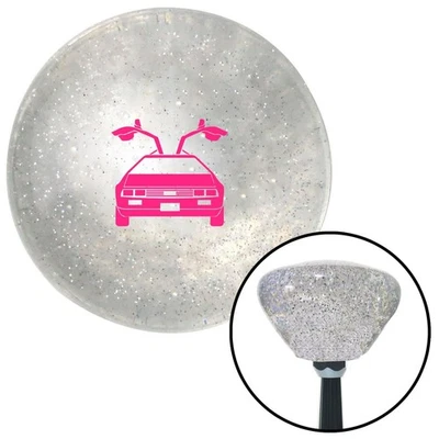 Perilla de cambio de escamas de metal retro transparente rosa DeLorean con palanca de cambios automática M16x1.5 Foto 1 de 4