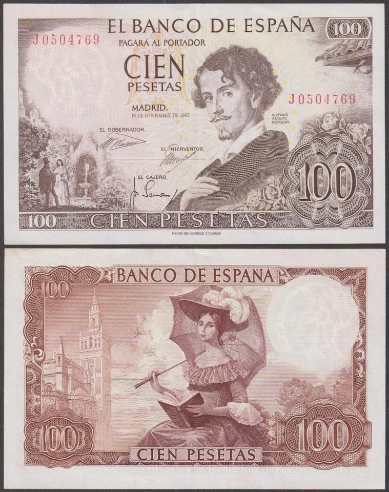 España, 100 Pesetas, 1965, XF+, P-150 Foto 1 de 1