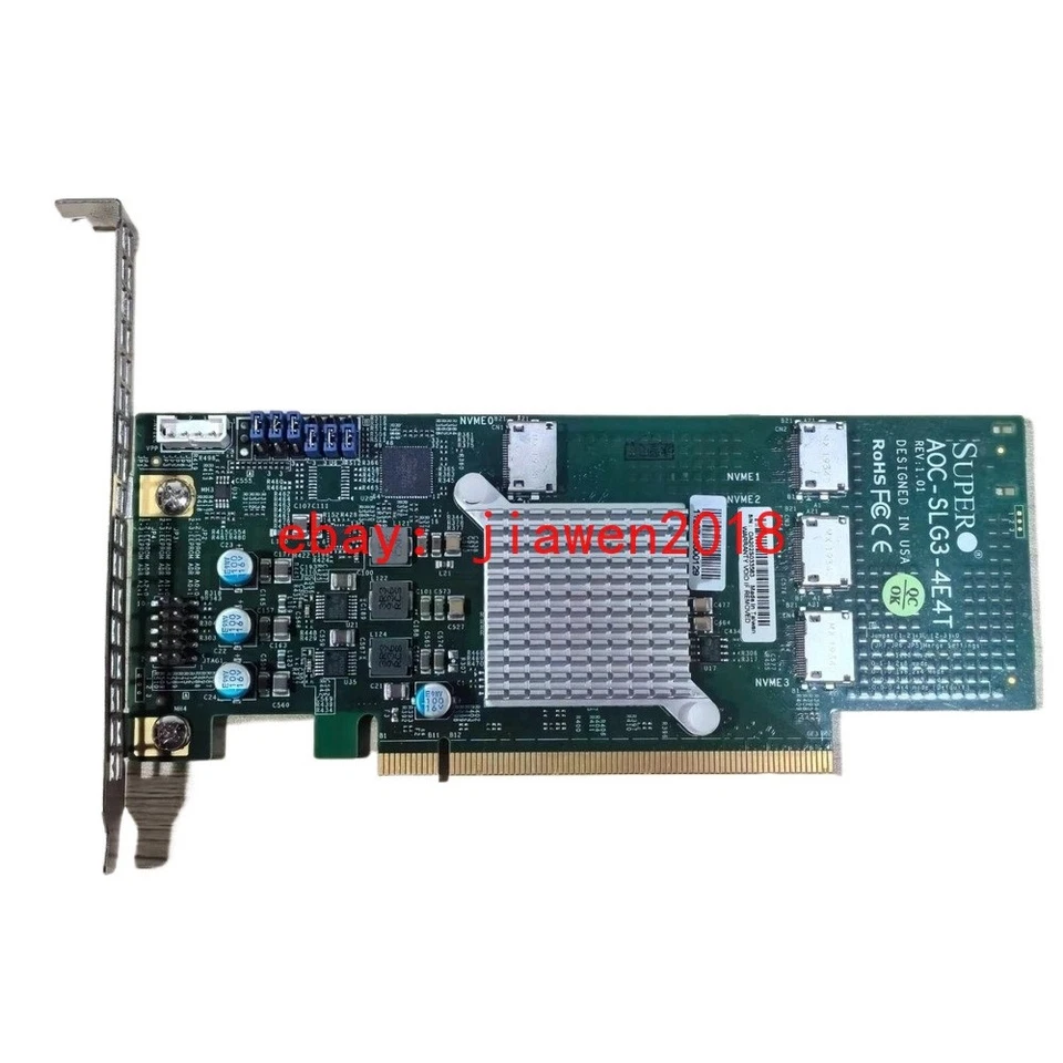 New Supermicro AOC-SLG3-4E4T 4 Port NVMe PCIE X16 - Image 1 of 4