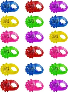 Blinkende bunte LED leuchten holprige Gummiringe Finger Spielzeug für Partys, - Bild 1 von 1