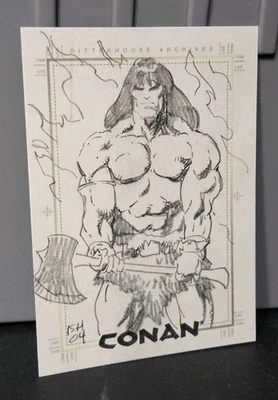 Conan Art of the Hyborian Age Rittenhouse 2004 Artist Sketch Geoff Isherwood - Image 1 of 2