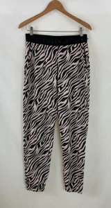VICTORIA'S SECRET High-Waist Fleece Jogger Silver-Violet/Black Zebra Med NWT - Picture 1 of 7