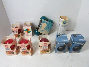 13 Vintage GE Party Bulbs 25 Watt Lightbulbs Colored Blue Orange Red Blacklight - Picture 1 of 8