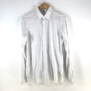 Saint Laurent mens button up shirt 39 white striped long sleeve cotton 111532 - Picture 1 of 14