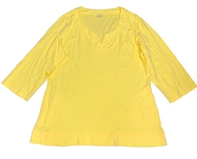 FRESH PRODUCE Large Daffodil YELLOW Jersey Cotton Tunic Top $72.00 POCKETS NEW L - Image 1 of 4