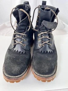 Nicks Boots 6" Urban Logger 10 E Black Smooth over Roughout w/ Honey Vibram - Imagen 1 de 19