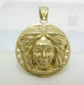 STUNNING 10K YELLOW GOLD (1-3/8") MYTHLOGY MEDUSA CHARM PENDANT  3.7G - Picture 1 of 7
