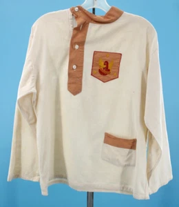 VTG Men's Early 1900s Cotton Pajama Top Embroidered Patch Amoskeag Shirt - Picture 1 of 19