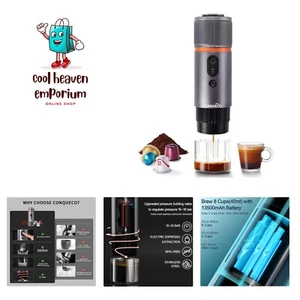 Portable Espresso Machine Travel: 12v Car Coffee Maker for Camping - Small El... - Picture 1 of 9