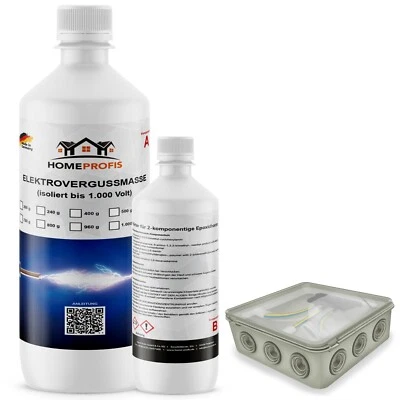 HPEVM-100 Elektro Vergussmasse (glasklar) - Gießharz für Kabel, LED & Elektronik - Bild 1 von 4