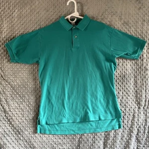 Men's Polo, Short Sleeve without Pocket Color Teal Blue Cotton Size Large NO TAG - Picture 1 of 13