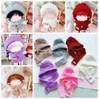Multicolor Mini Knitted Caps Doll Accessories Miniature Hooded Scarf