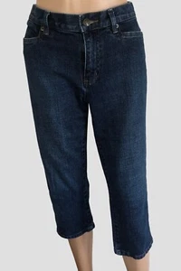 LRL Ralph Lauren Jeans Co Cropped Jeans Size 8 Classic Midcalf Dark Wash EUC - Picture 1 of 12