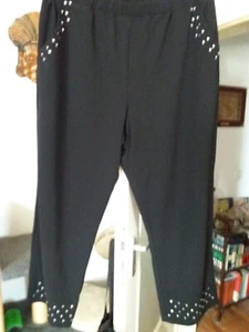 schwarze Damenhose mit Steinchen NEU - Bild 1 von 6