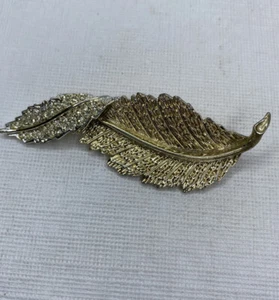 Sarah Coventry Silver Scarf Pin Brooch Jewelry Twisted Leaf 3 " - Picture 1 of 5