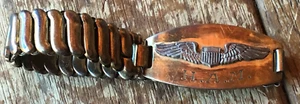 WWII WW2 SWEETHEART WINGS BRACELET GOLD FILLED SILVER - Picture 1 of 3