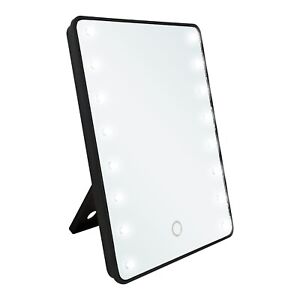 MAKE UP COSMETIC MIRROR 16 LED LIGHTS ILLUMINATED WITH DRESSING TABLE STAND FOLD