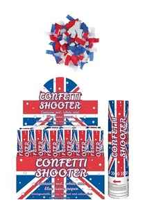 HENBRANDT 1x Union Jack Confetti Cannon with Blue, White and Red Biodegradabl... - Picture 1 of 1