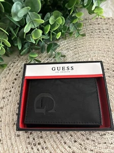 Cartera triple negra Guess Los Angeles para hombre nueva con etiquetas - Imagen 1 de 3