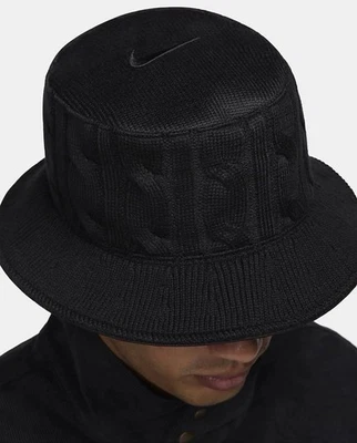 Nike Life Apex Reversible Corded Knit Black Bucket Hat FN9896 010 Size Medium - Image 1 of 4