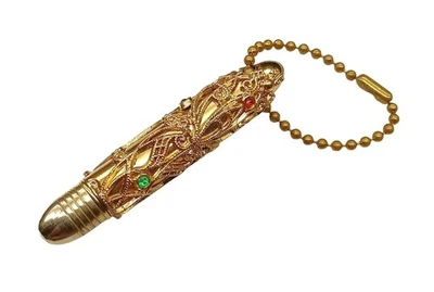 Vintage Art Deco Bullet Pen Ornate Multicolor Jeweled with Gold Tone Filigree - image 1 of 3