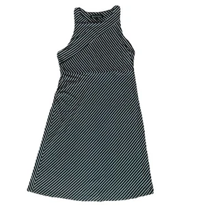 Athleta Santorini Black White Striped Sleeveless Modal Mini Dress Size Small - Picture 1 of 3
