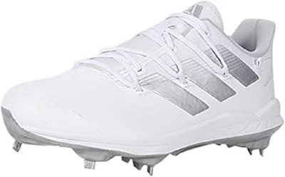 New adidas Men's Adizero Afterburner 8 Metal Cleats Size 7 Silver/White - Image 1 of 4